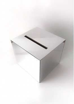 Свадебная коробка для денег зеркальная 25х25х25см (2021)
